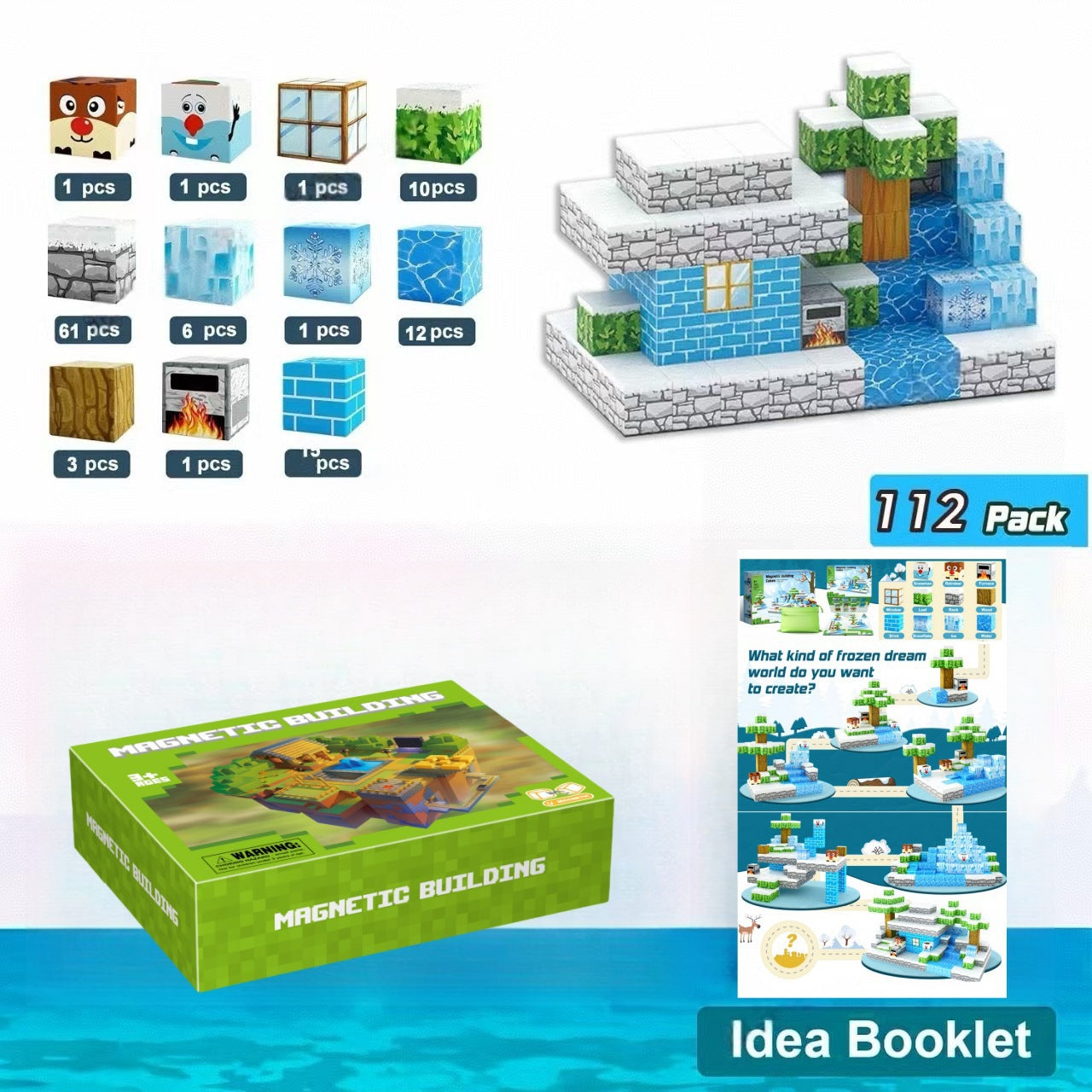 Minecraft-inspired Magnetic Building Blocks - Educational DIY Puzzle Toy for Kids