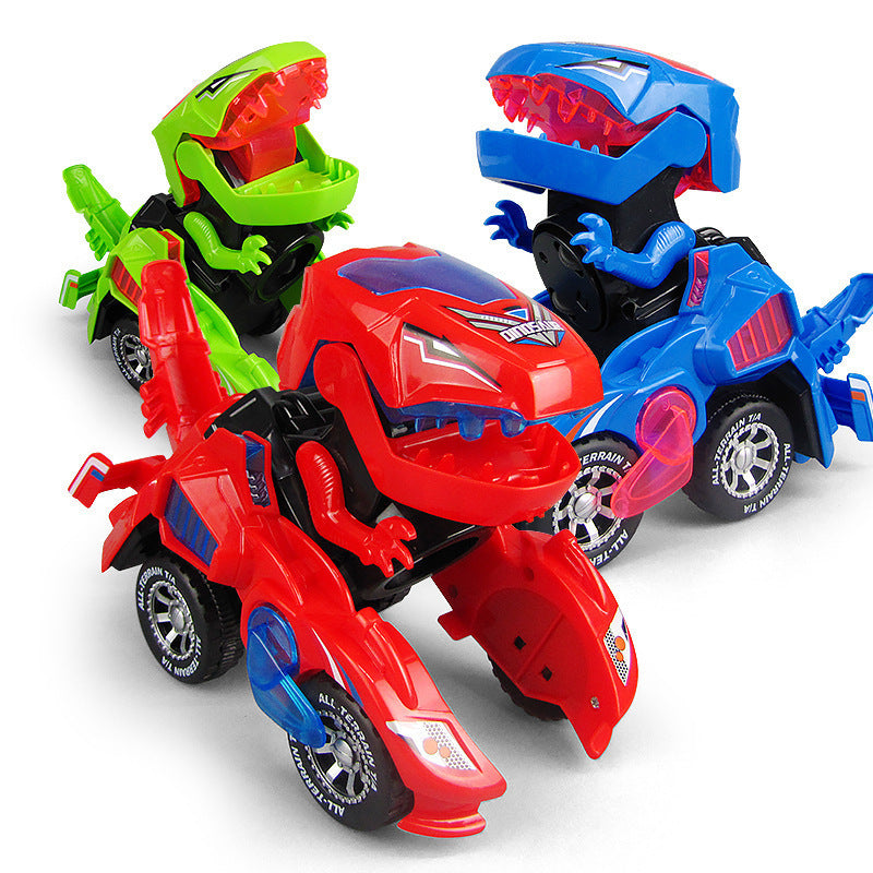 Transforming Dinosaur Car Toy - Electric Light & Sound Vehicle for Kids