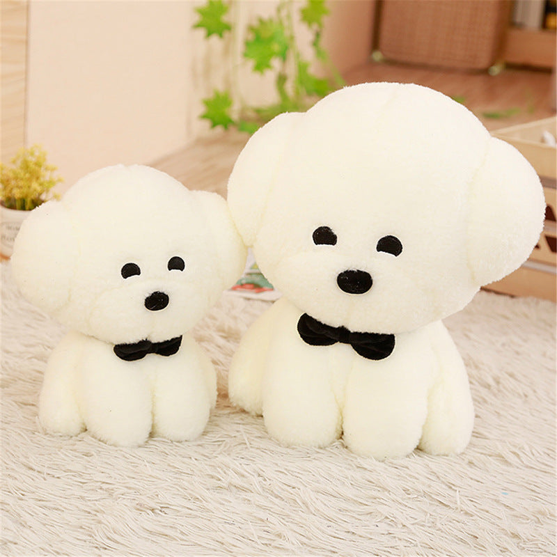 Cute Bow Tie Dog Plush Toy - Soft Stuffed Animal