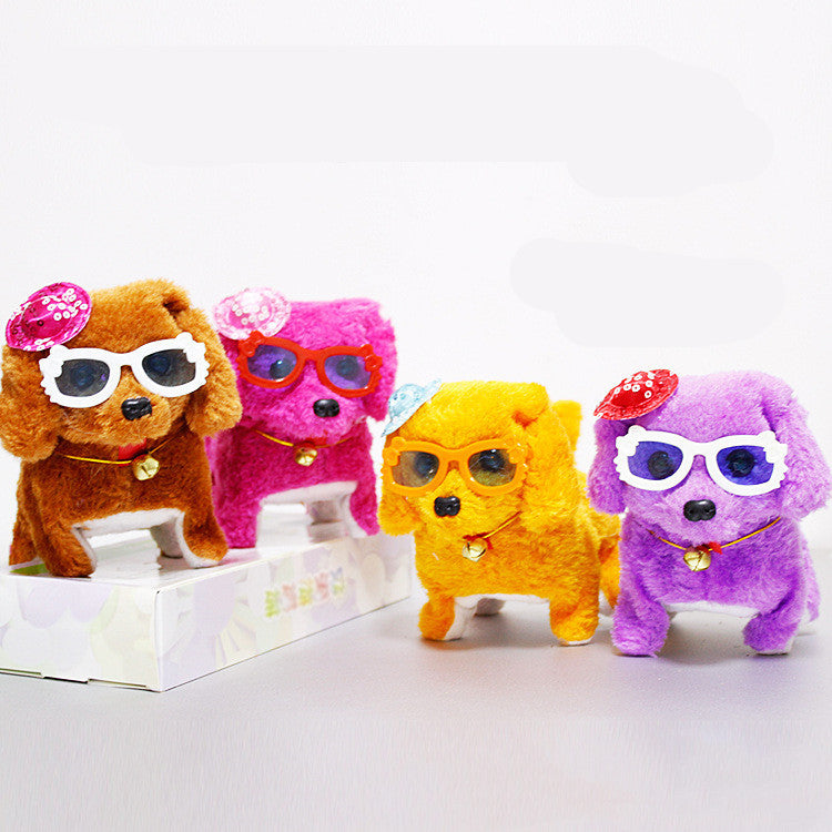 Interactive Walking Robot Dog Toy with Leash - Electronic Plush Puppy