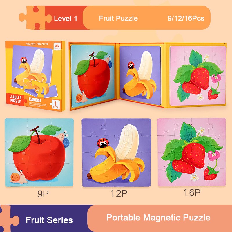 Magnetic Progressive Puzzle for Kids Ages 3-6