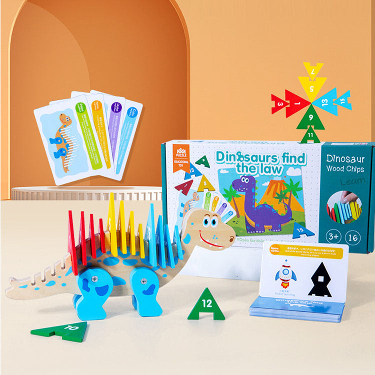 Dinosaur Building Blocks Puzzle - Educational Color Recognition Toy for Kids