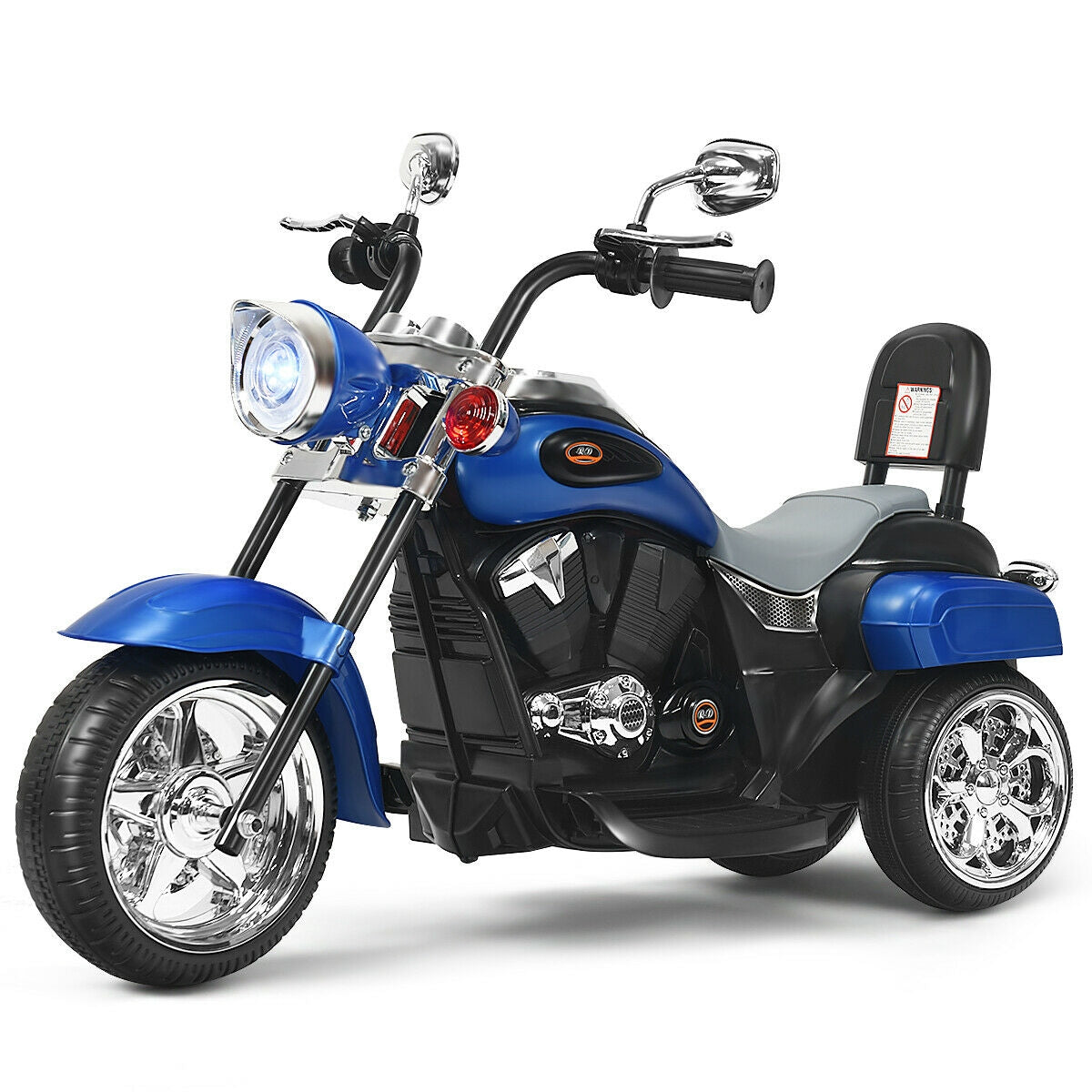 6V Electric 3-Wheel Kids Motorcycle - Blue Ride-On Toy