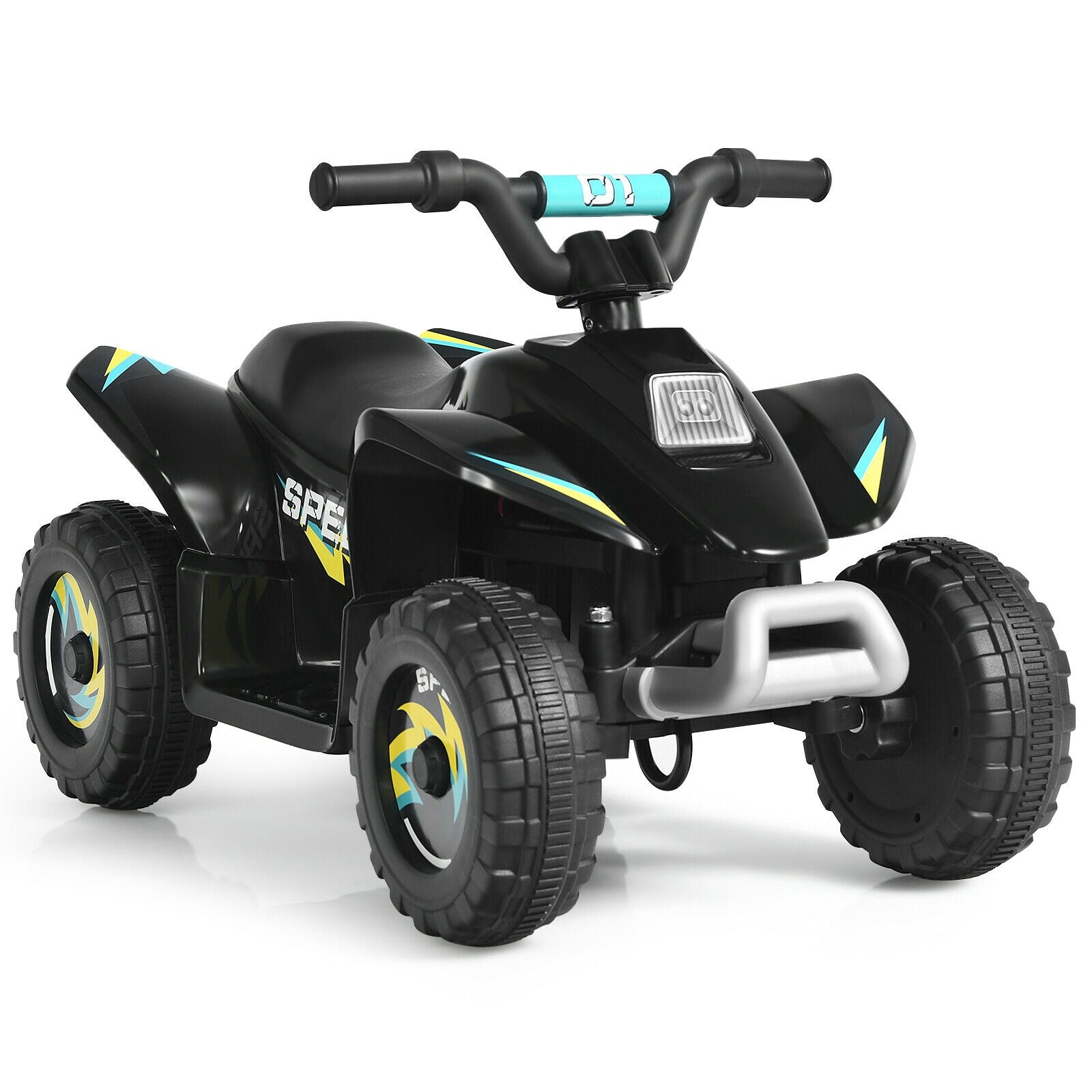 6V Kids Electric ATV Ride-On Toy - 4 Wheel Battery Powered Quad - Black
