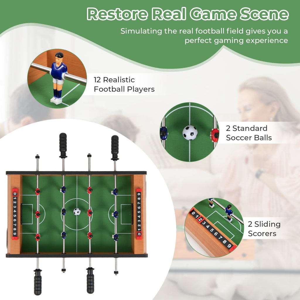 20-Inch Tabletop Foosball Table - Indoor Competition Soccer Game for Kids & Adults