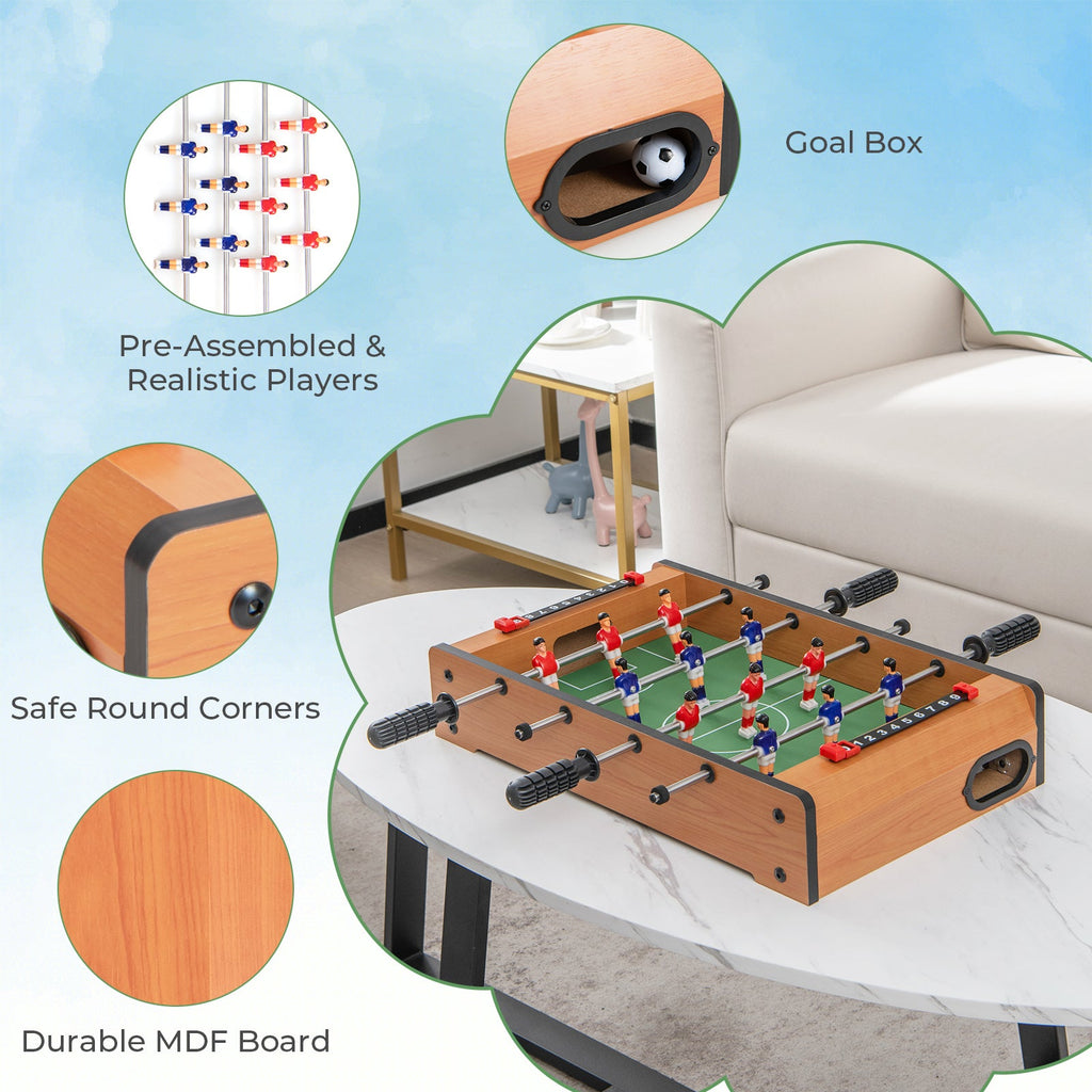 20-Inch Tabletop Foosball Table - Indoor Competition Soccer Game for Kids & Adults