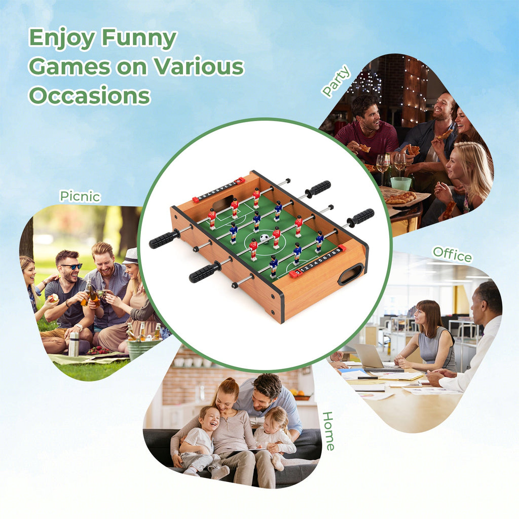 20-Inch Tabletop Foosball Table - Indoor Competition Soccer Game for Kids & Adults