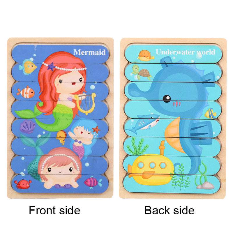 Wooden Animal Puzzle Board - Educational Strip Puzzle for Early Learning