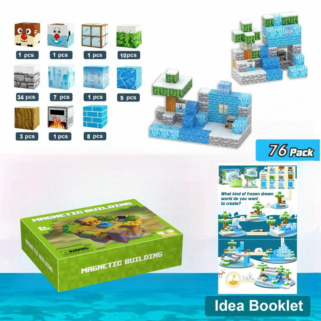 Minecraft-inspired Magnetic Building Blocks - Educational DIY Puzzle Toy for Kids