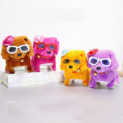 Interactive Walking Robot Dog Toy with Leash - Electronic Plush Puppy