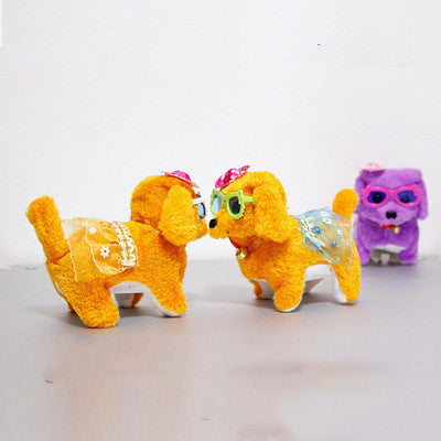 Interactive Walking Robot Dog Toy with Leash - Electronic Plush Puppy