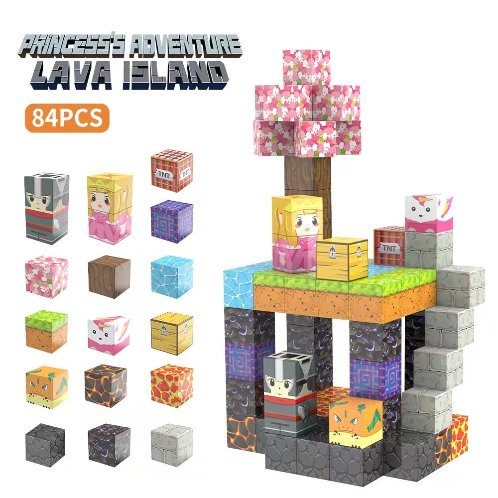 Minecraft-inspired Magnetic Building Blocks - Educational DIY Puzzle Toy for Kids