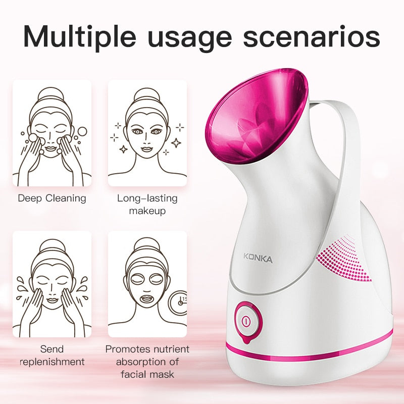 Facial Steamer with 100ml Tank — Deep Cleanse, Hydrate & Glow