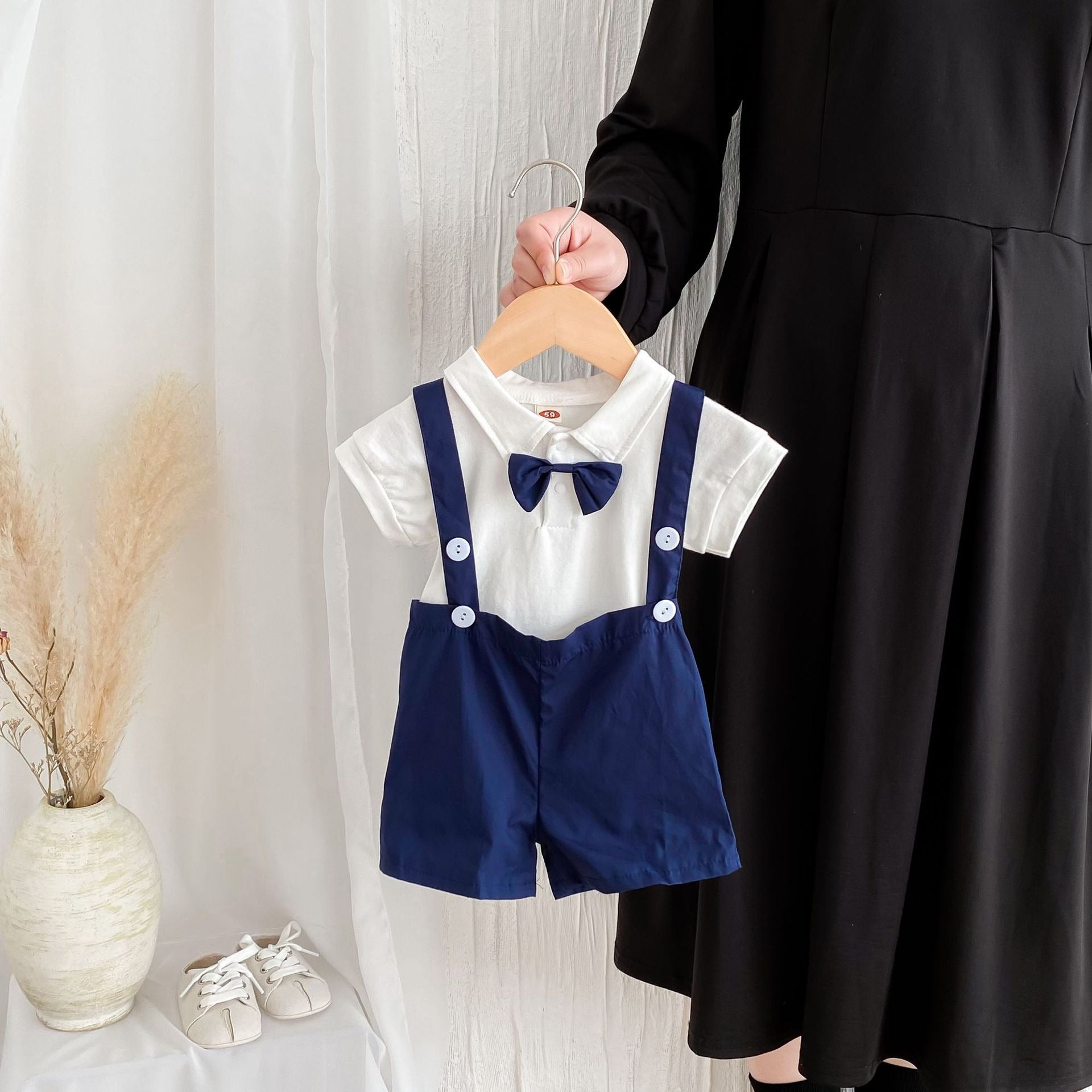 Baby Suspender Shorts Set