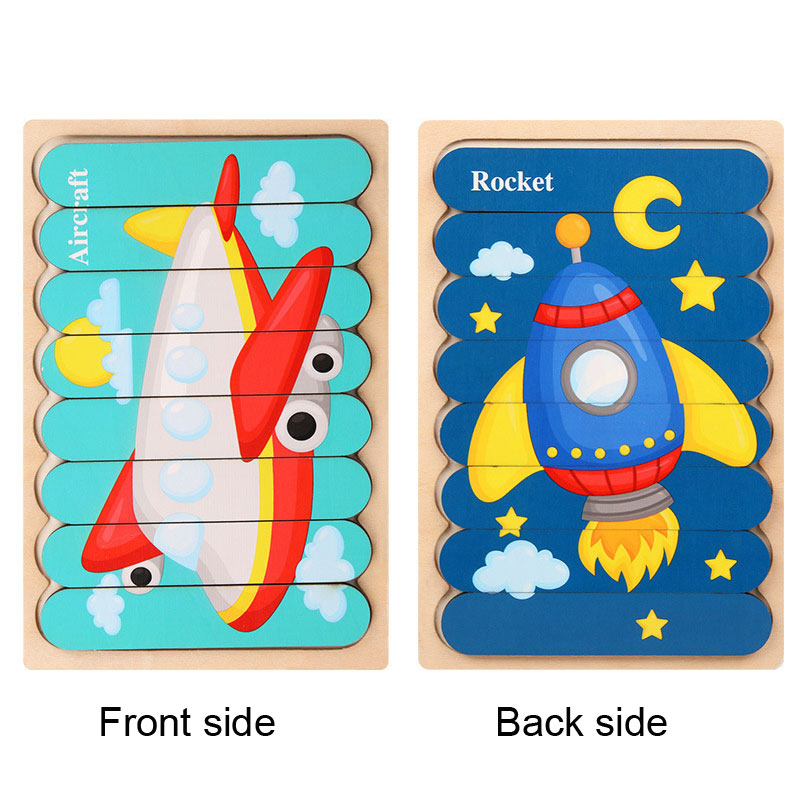 Wooden Animal Puzzle Board - Educational Strip Puzzle for Early Learning