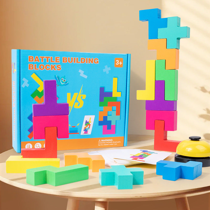 Wooden Russian Building Blocks - Educational Puzzle Toy for Early Childhood Learning