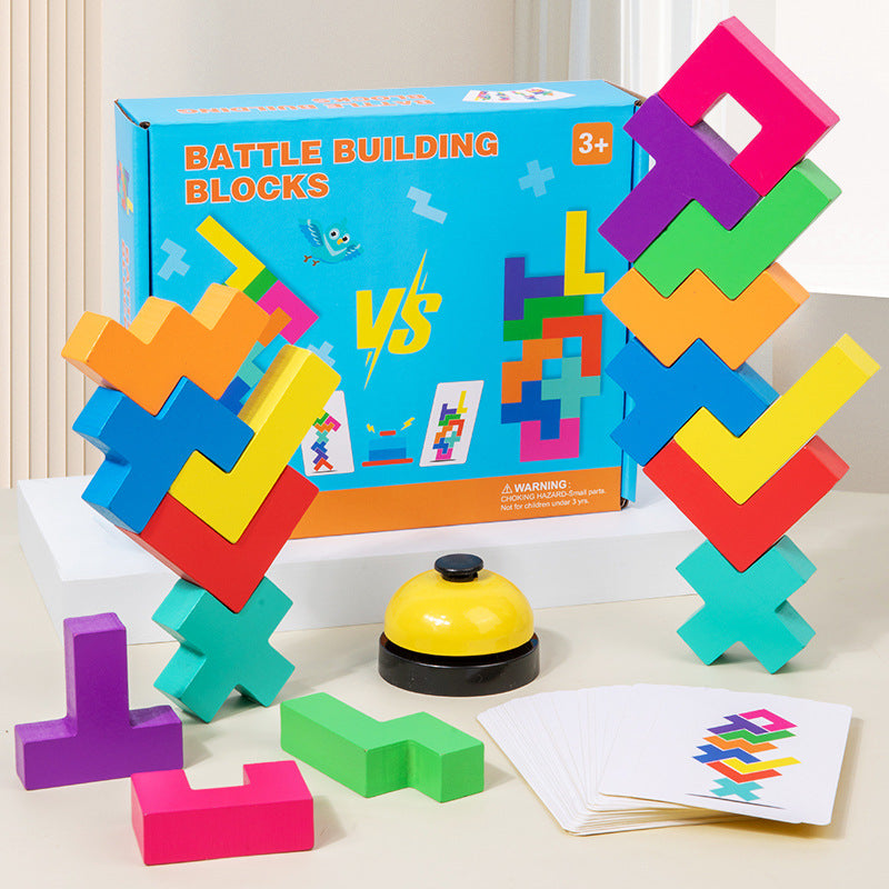 Wooden Russian Building Blocks - Educational Puzzle Toy for Early Childhood Learning