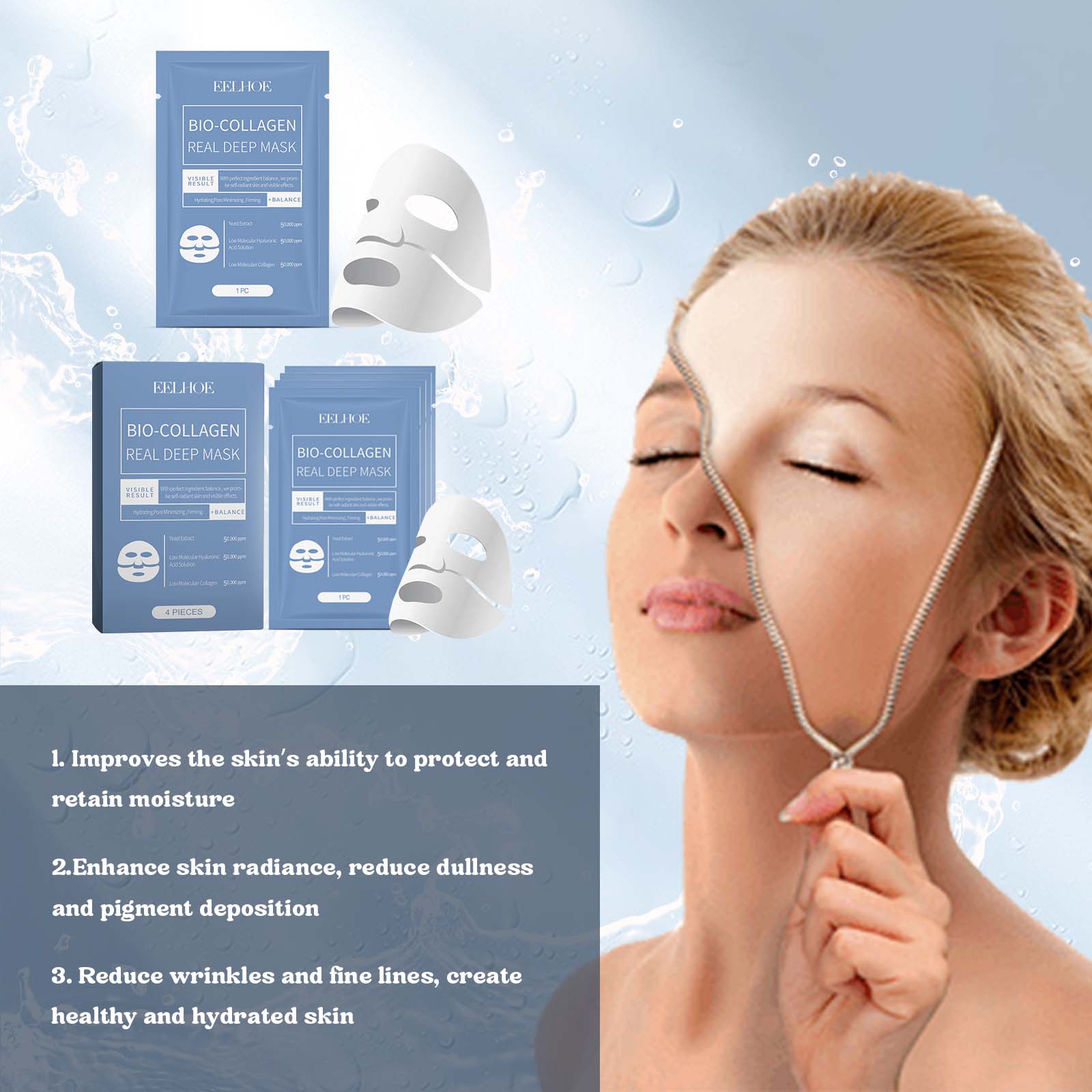 Collagen Hydrating Face Mask — Moisturize, Firm & Brighten Skin