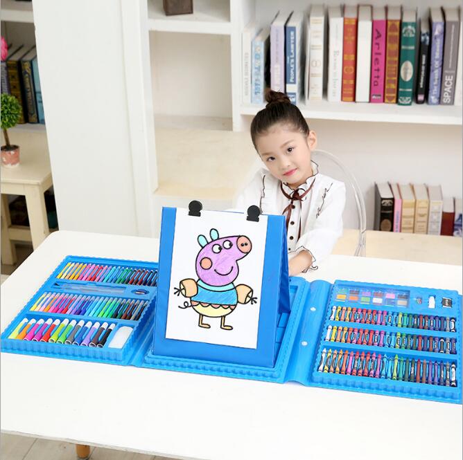 208-Piece Children's Art Set with Easel - Complete Painting & Drawing Kit