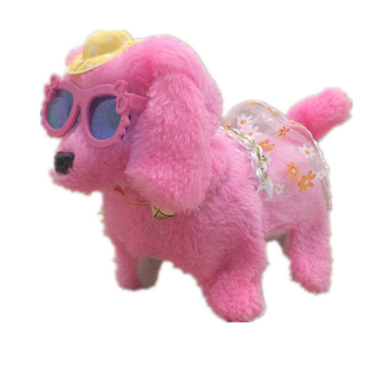 Interactive Walking Robot Dog Toy with Leash - Electronic Plush Puppy