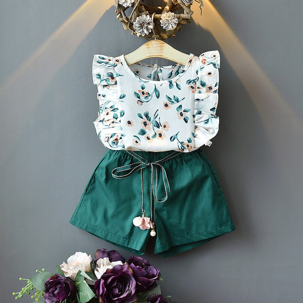 Premium Two-Piece Floral Outfit for a Little Diva