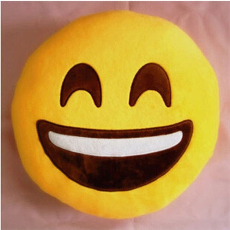 Emoji Pillow 30cm - Round Decorative Cushion for Sofa, Car Seat & Home Decor