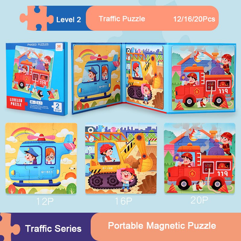 Magnetic Progressive Puzzle for Kids Ages 3-6