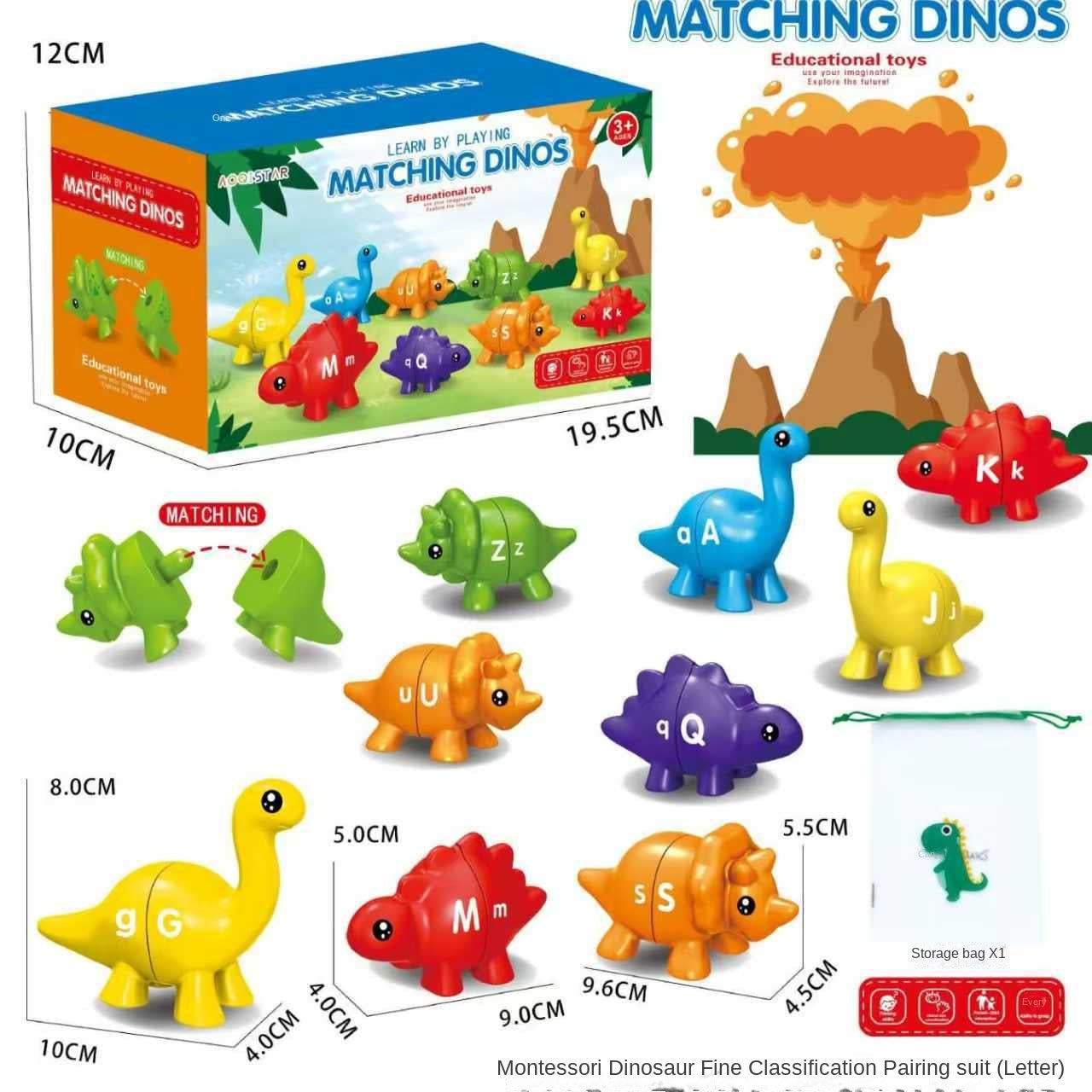 Dinosaur Alphabet Matching Puzzle - Educational Learning Toy