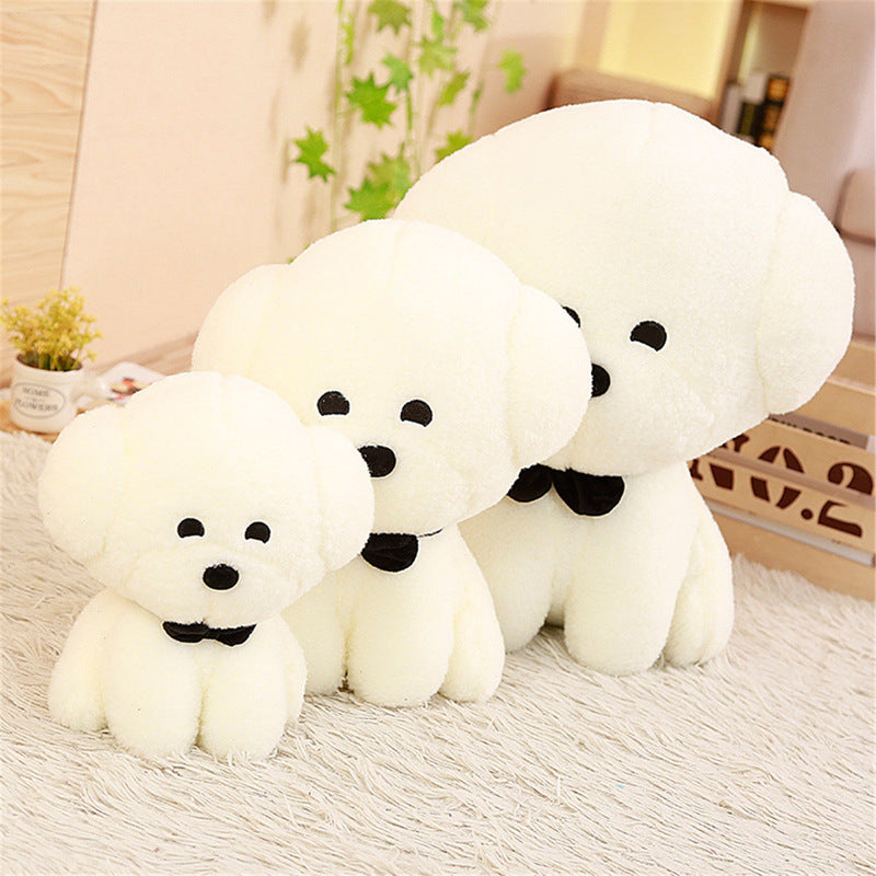 Cute Bow Tie Dog Plush Toy - Soft Stuffed Animal
