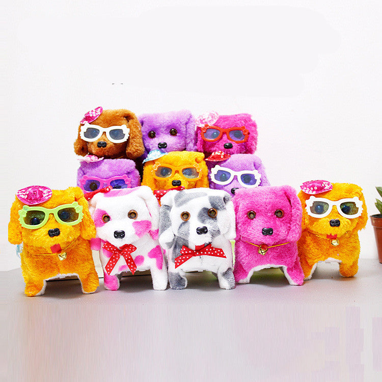 Interactive Walking Robot Dog Toy with Leash - Electronic Plush Puppy