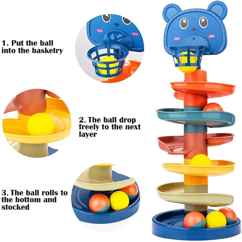 Montessori Rolling Ball Track - Stacking Baby Development Toy