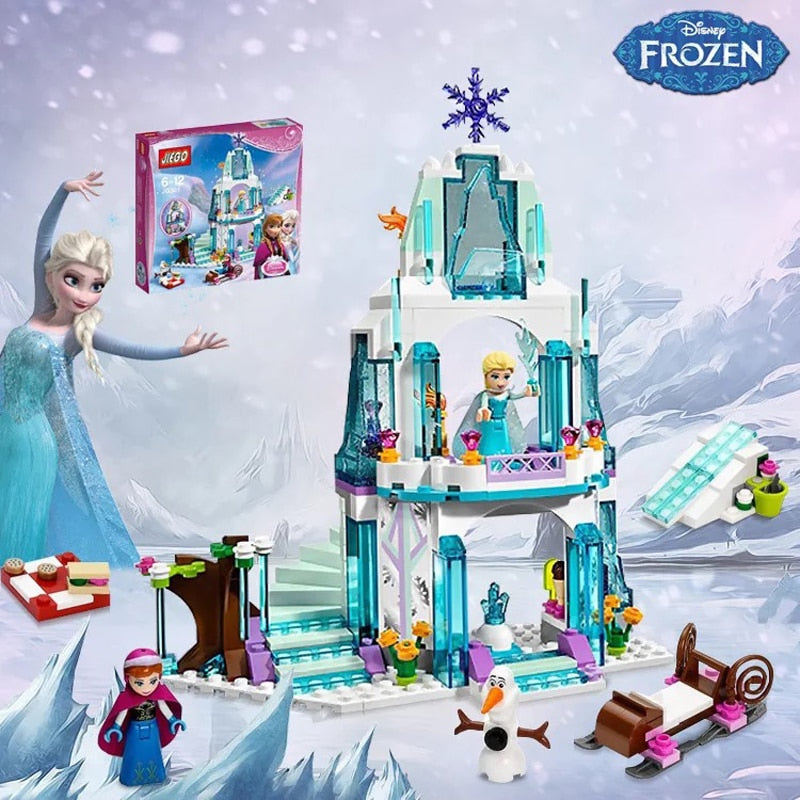 Elsa's Magical Ice Castle Building Set - Frozen Snow World Series