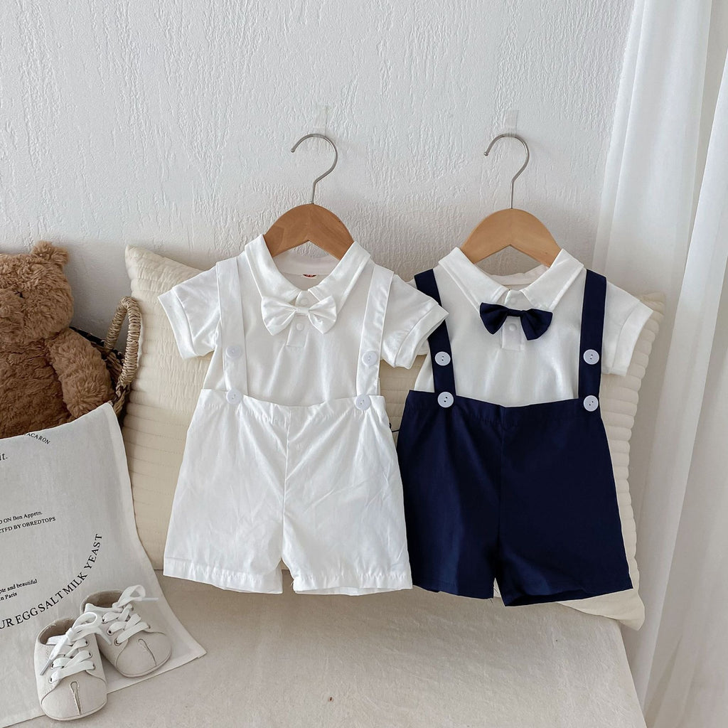Baby Boy Suspender Shorts Set