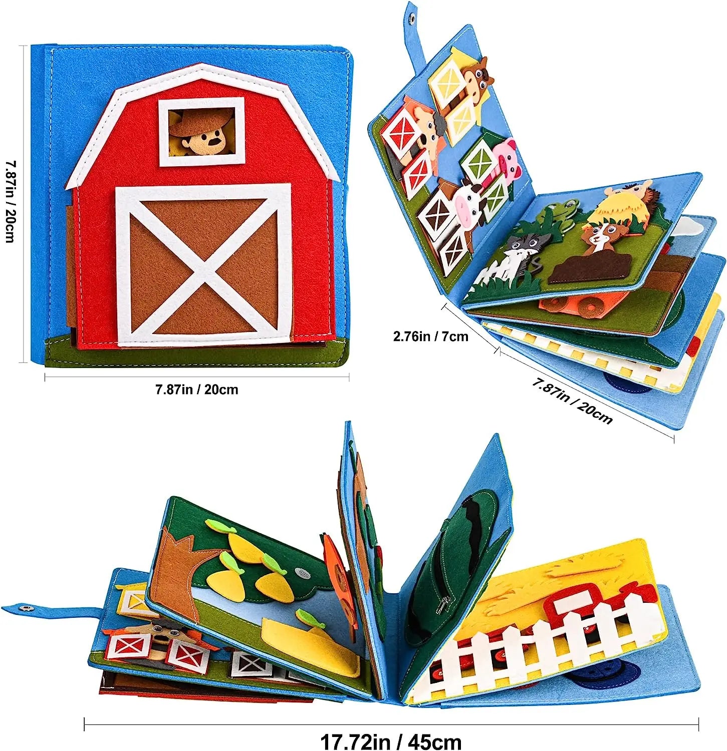 Montessori Busy Board - Farm Animal Storytelling Activity Toy for Toddlers