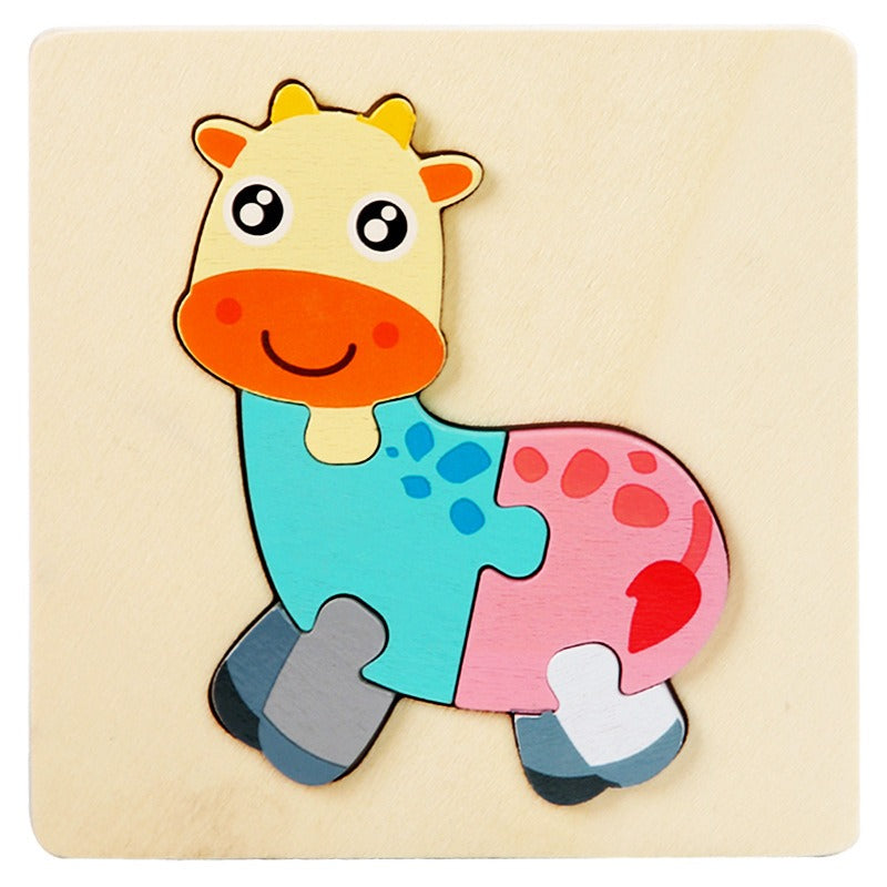 Wooden Animal Shape Matching Puzzle - Educational Toy for Toddlers & Young Children