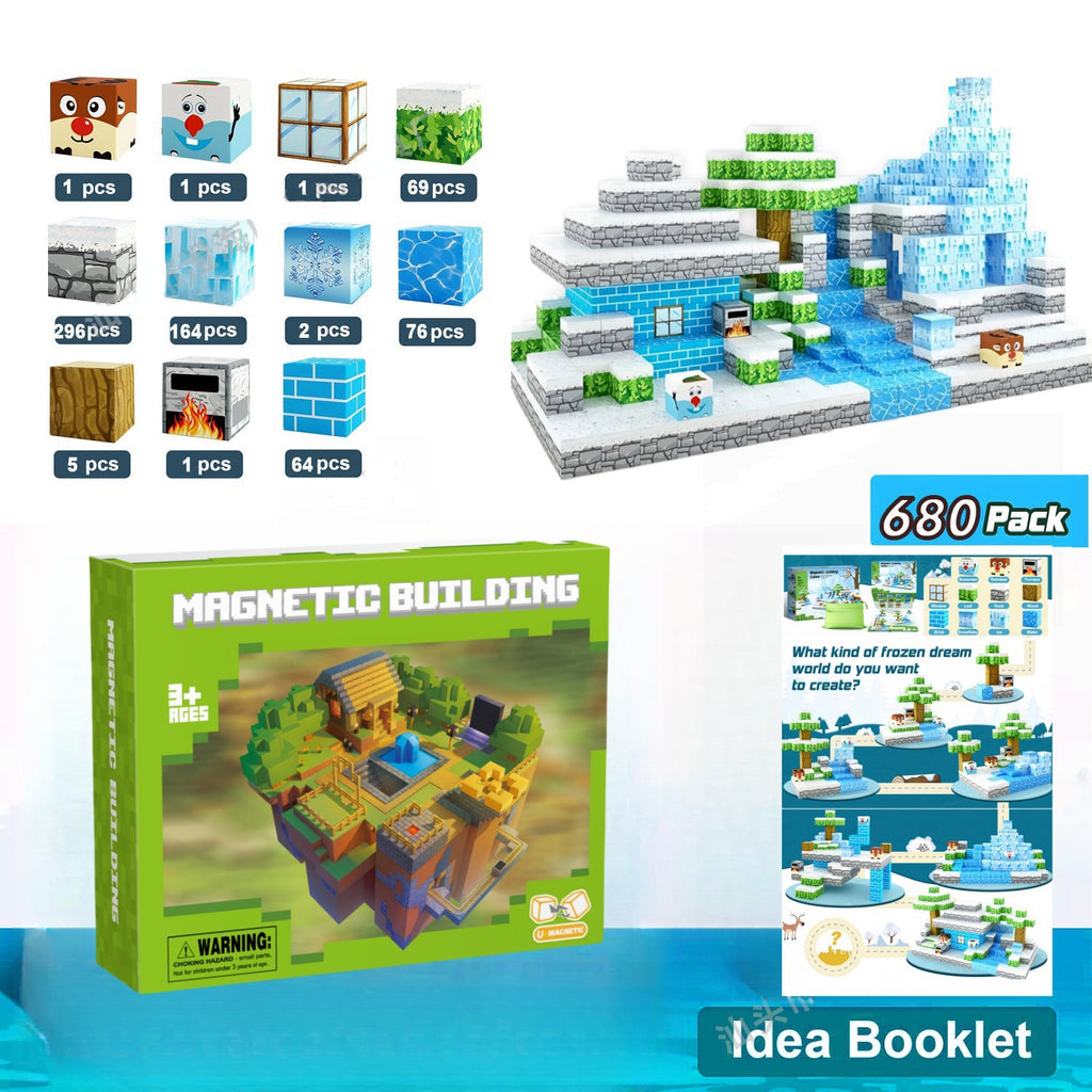 Minecraft-inspired Magnetic Building Blocks - Educational DIY Puzzle Toy for Kids