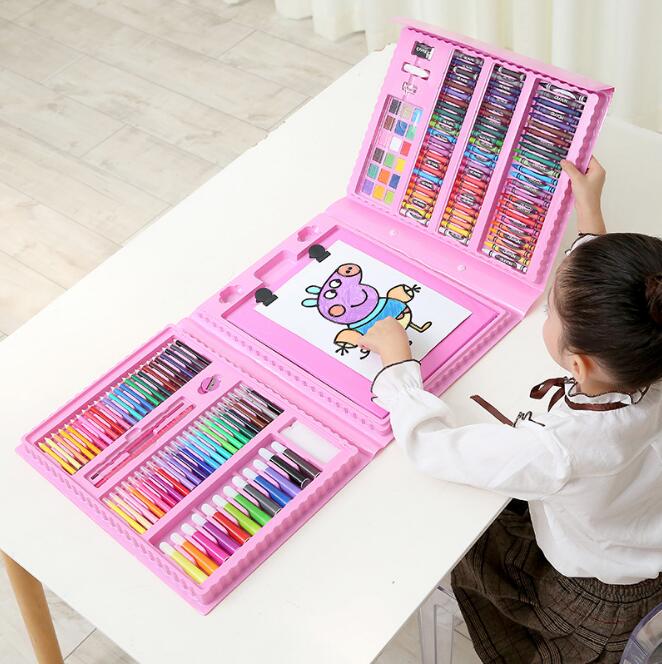 208-Piece Children's Art Set with Easel - Complete Painting & Drawing Kit