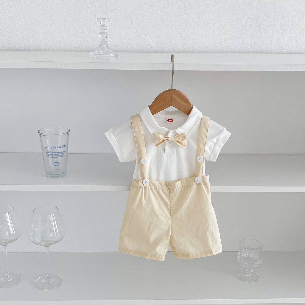 Baby Boy Suspender Shorts Set
