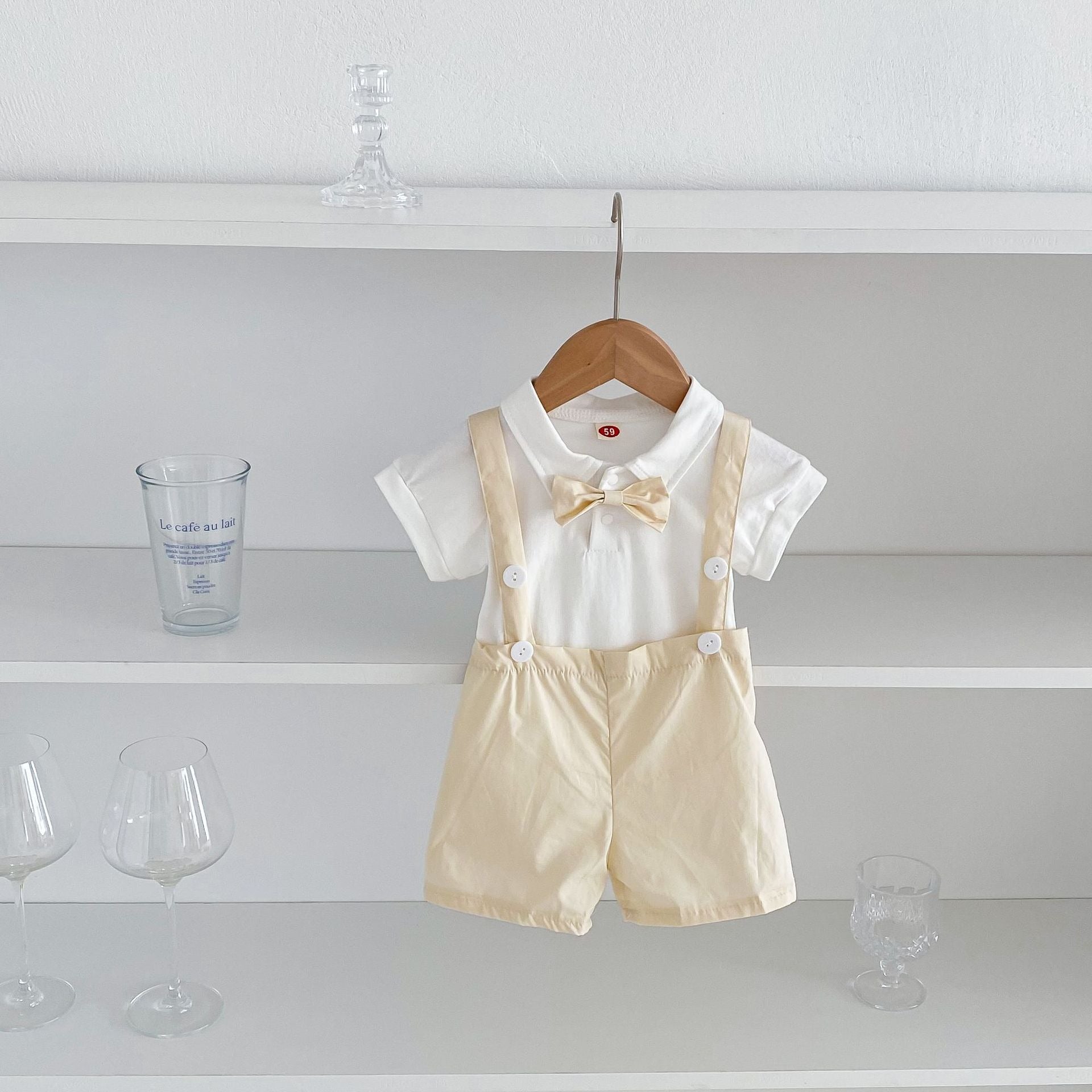 Baby Suspender Shorts Set