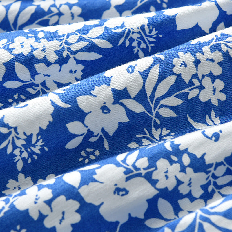 Summertime Blue and White Floral Romper