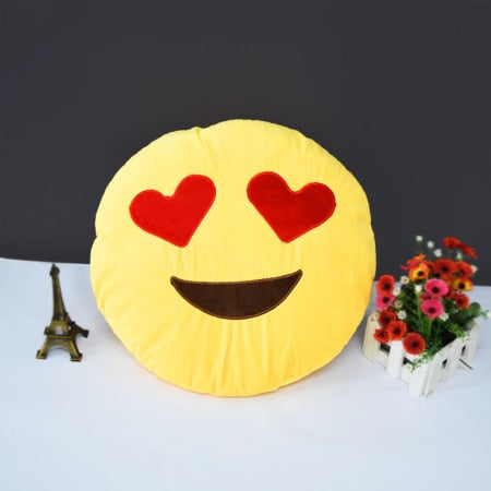Emoji Pillow 30cm - Round Decorative Cushion for Sofa, Car Seat & Home Decor