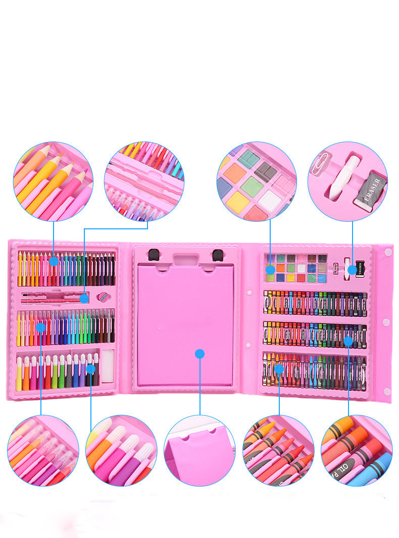208-Piece Children's Art Set with Easel - Complete Painting & Drawing Kit