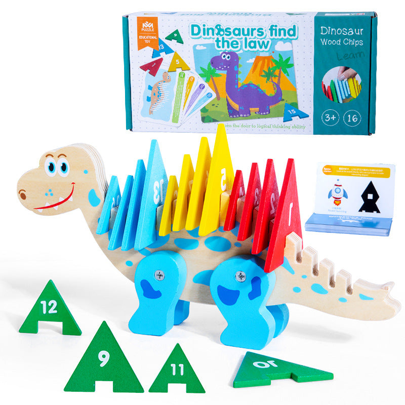 Dinosaur Building Blocks Puzzle - Educational Color Recognition Toy for Kids