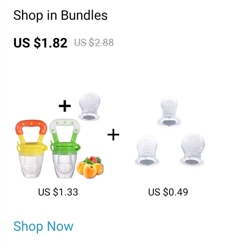 Baby Fresh Food Feeder - Silicone Mesh Fruit Nibbler Pacifier