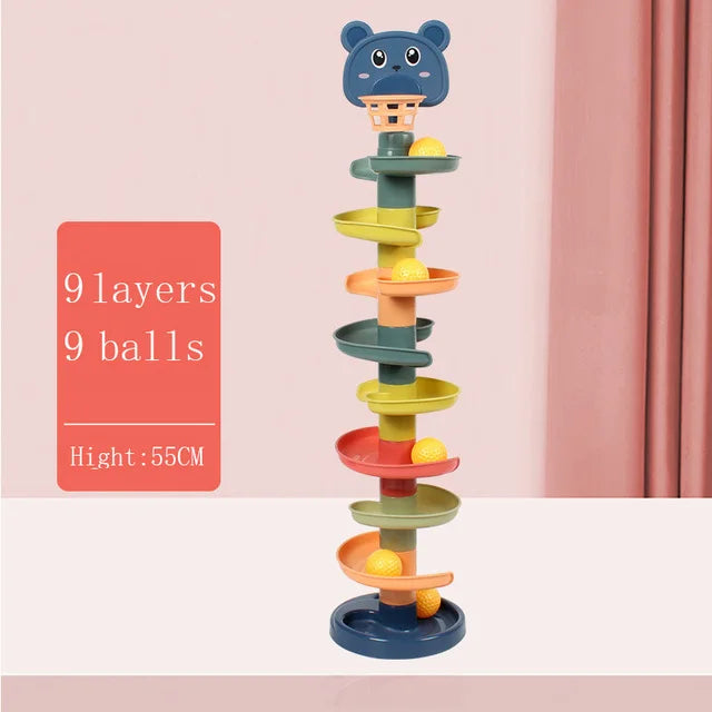 Montessori Rolling Ball Track - Stacking Baby Development Toy