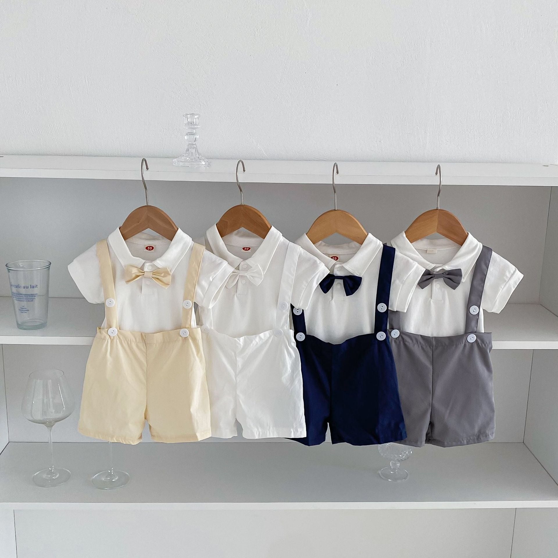 Baby Suspender Shorts Set