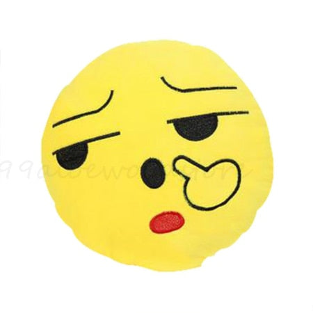 Emoji Pillow 30cm - Round Decorative Cushion for Sofa, Car Seat & Home Decor