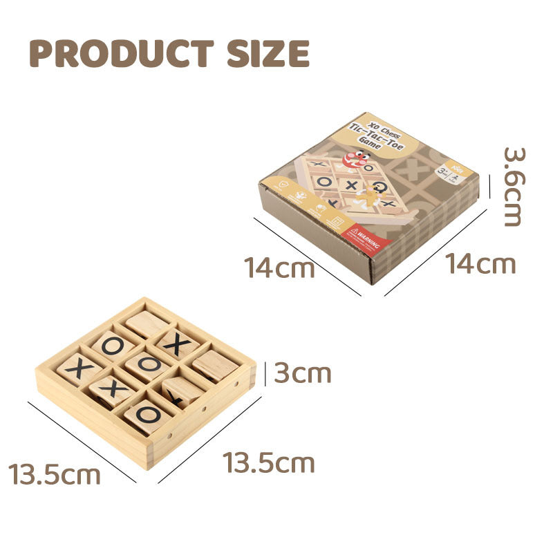 3D Wooden Tic-Tac-Toe Strategy Game - Logic & Coordination Puzzle for Kids and Family Game Night