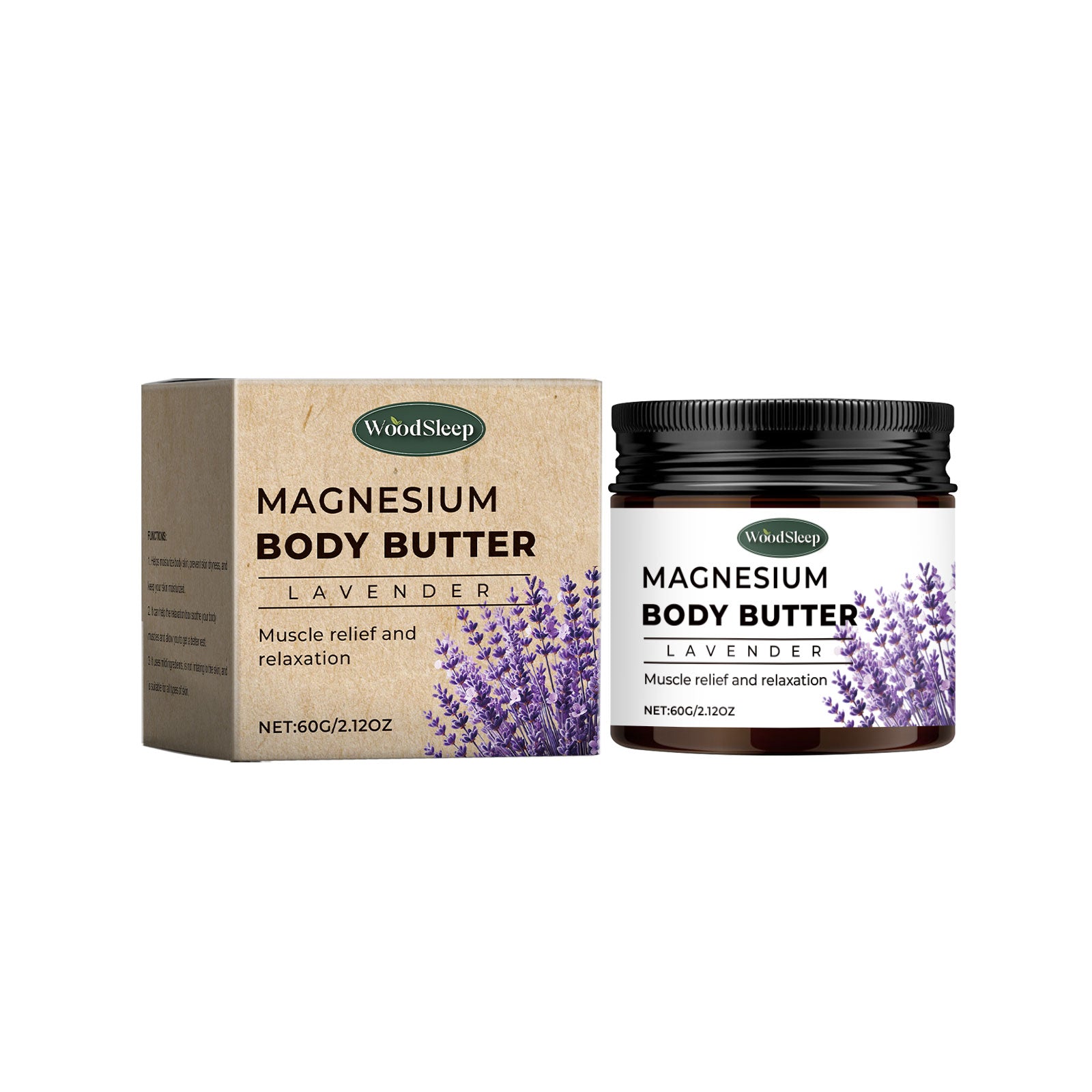 WoodSleep Lavender Magnesium Body Cream Gentle Cleansing Skin Refreshing Cream