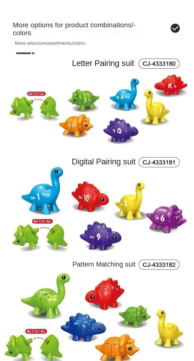 Dinosaur Alphabet Matching Puzzle - Educational Learning Toy